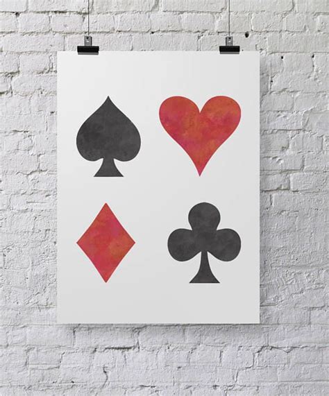 Playing Card Symbols Stencil Large Wall Art Template By Etsy Large