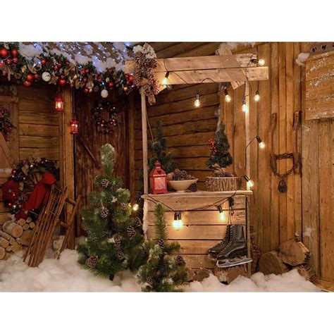 Buy Sale Fox Rolled Wood Christmas Snow Vinyl Backdrop Foxbackdrop