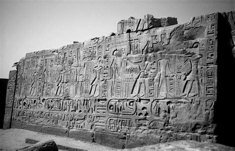 Wall Of Glyphs Hieroglyphs On A Wall At Karnak Temple Luxor Egypt