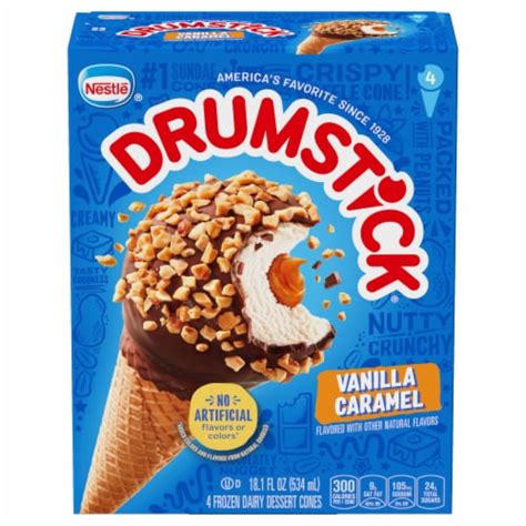 Drumstick® Vanilla Caramel Frozen Dairy Dessert Cones 4 Ct Qfc