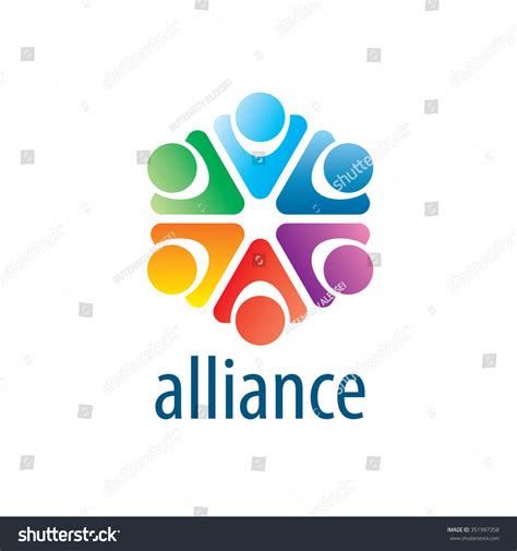 Abstract Vector Logo Union People Form Stock Vector Royalty Free