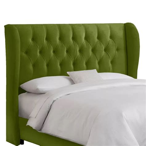 Burney Scalloped Light Green Velvet Upholstered Twin Size Headboard Overstock 31684721