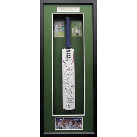 Framed 2015 England Ashes Team Signed Bat Charity Frames