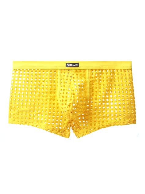 Cvlife Mens See Through Boxers Briefs Underwear Fishnet Mesh Hollow