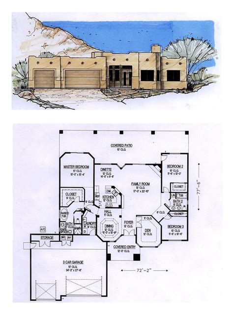 Santa Fe Style Home Floor Plans Home Plan