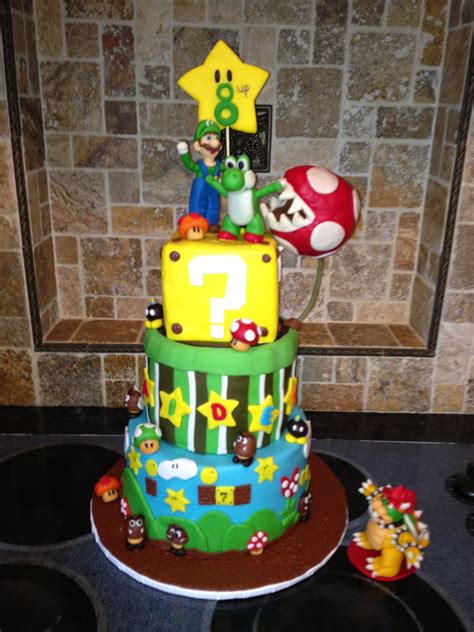 Mario and luigi poster board visors tutorial. Super Mario Bros. cake with Luigi, Yoshi, & Bowser | Mario ...