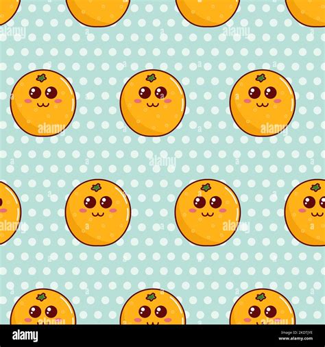 Cute Cartoon Seamless Pattern With Oranges For Kids Stock Vector Image