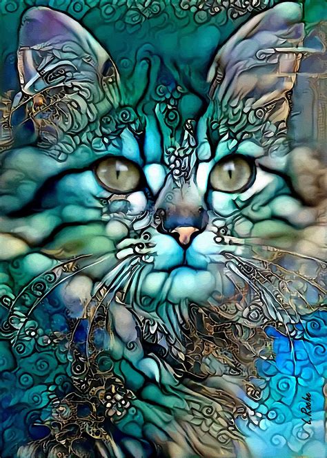Josefina Digital Arts By Lroche Artmajeur Cat Art Painting Cat