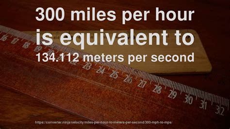 Conversion of units between 1 kilometre per hour and mile per hour (1 km/h and mph) is the conversion between different units of measurement, in this case it's 1 kilometre per hour and mile per hour, for the same quantity, typically how many 1 kilometre per hour = 0.6214 mile per hour. 300 mph to m/s - How fast is 300 miles per hour in meters ...