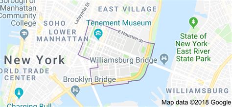 Map Of Lower East Side New York Ny Williamsburg Bridge Map Lower