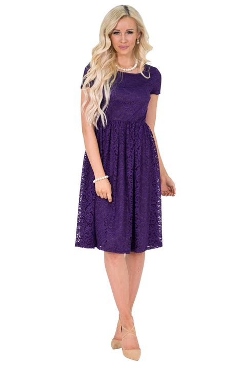 Bridesmaid gowns and social occasion dresses that are modestly vows by victoria in lake charles louisiana caters to the modest bride. "Jenna" Modest Dress or Modest Bridesmaid Dress in Purple Lace