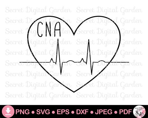 Cna Svg Files For Cricut Cna Heartbeat Svg Certified Nursing Etsy