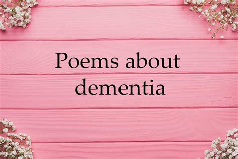 Poems About Dementia Promoting Active Retirement