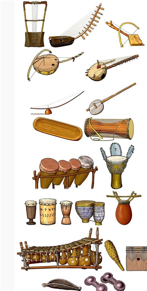 African Instruments Instrumentos Musicais Africanos Instrumentos