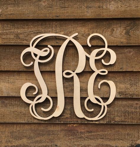 Large 24 Inch Unpainted Wooden Monogram Wood Letters Etsy