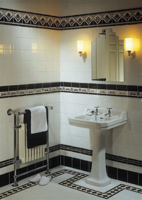 Ivetta white tiles and mosaic border using the durock. Black And White Bathroom Art Inspiration: Artworks Art Art ...
