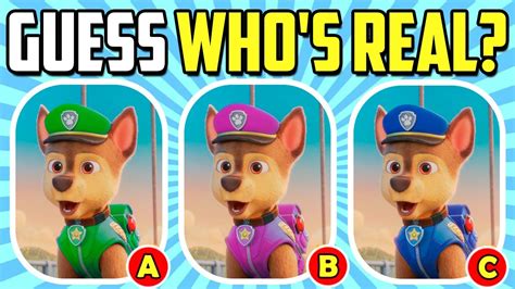 Guess The Real Paw Patrol Character Paw Patrol Quiz Youtube