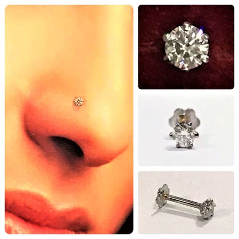 Real Certified Diamond Nose Pin In Pure 21carat Yellow Gold Etsy