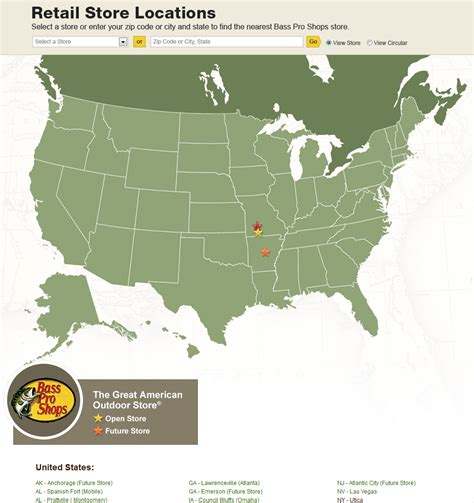 Bass Pro Shops Locations Map Maping Resources