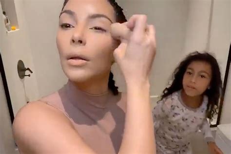 kim kardashian s daughter north crashes her makeup tutorial