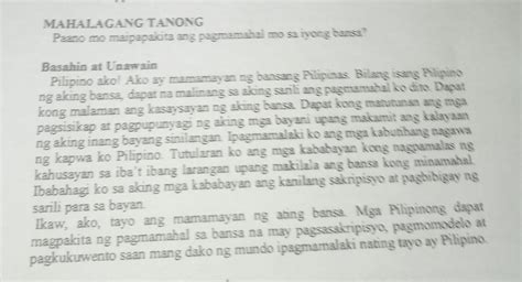 Paano Mo Maipapakita Ang Pagmamahal Sa Iyong Bansang Sinilangan