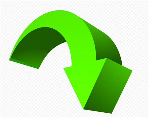 Hd Green 3d Curved Arrow Pointing Down Png Citypng