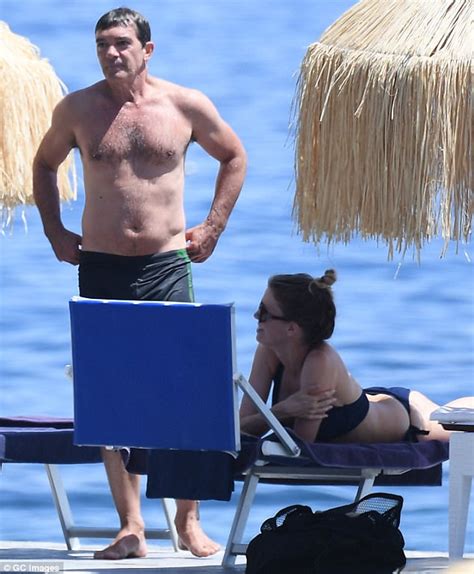 Antonio Banderas Shirtless As He Sunbathes In Italy Daily Mail Online