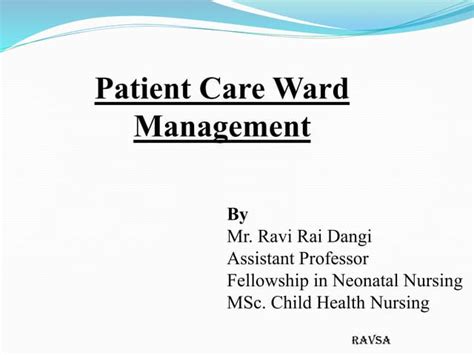 Ward Management Ppt