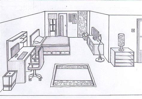 Bedroom Design Drawing Best Drawing Skill How To Draw A Bedroom Step By