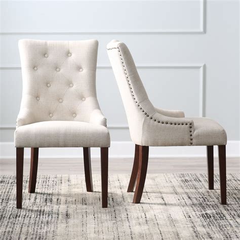 Belham Living Thomas Tufted Tweed Dining Chairs Set Of 2 Fabric Dining Room Chairs Parsons