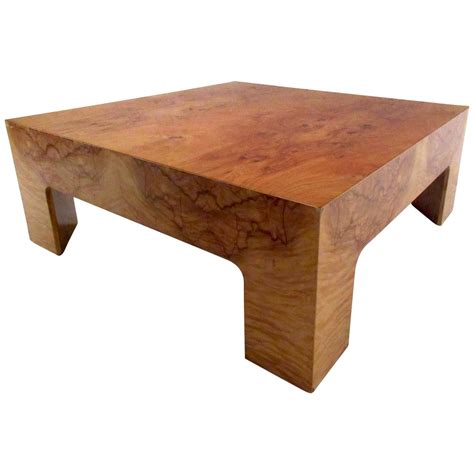 Mid Century Milo Baughman Style Burl Wood Coffee Table At 1stdibs