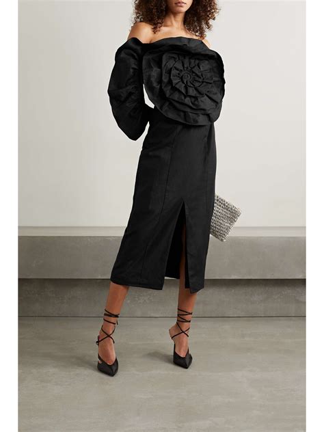 Mara Hoffman Net Sustain Valeria One Sleeve Organic Cotton And Linen Blend Midi Dress Net A