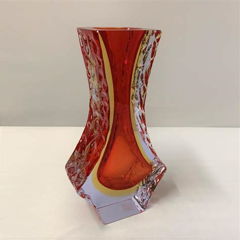 Talisman A Mandruzzato Designed Teardrop Shaped Murano Sommerso Glass Vase