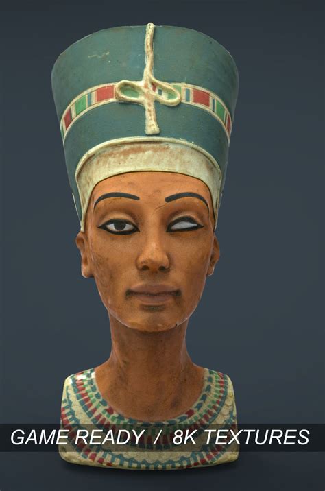 bust of queen nefertiti 3d asset cgtrader