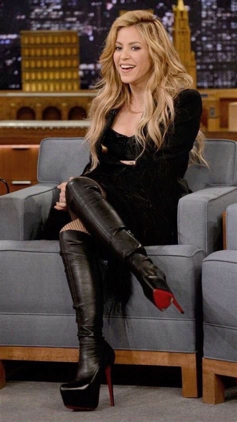 pin by radicalradish on beautiful women in thigh high boots celebrity boots shakira outfits