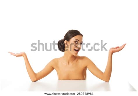 Happy Laughing Nude Woman Making Undecided Stock Photo Shutterstock