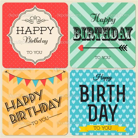 Happy Birthday Greeting Cards Set Premium Vector In Adobe Illustrator