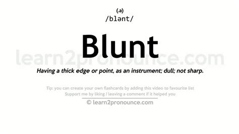 Pronunciation Of Blunt Definition Of Blunt Youtube