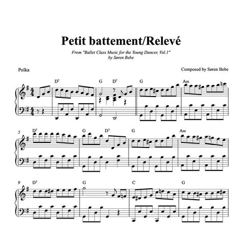 Petit Battement Piano Sheet Music For Ballet Class By Søren Bebe