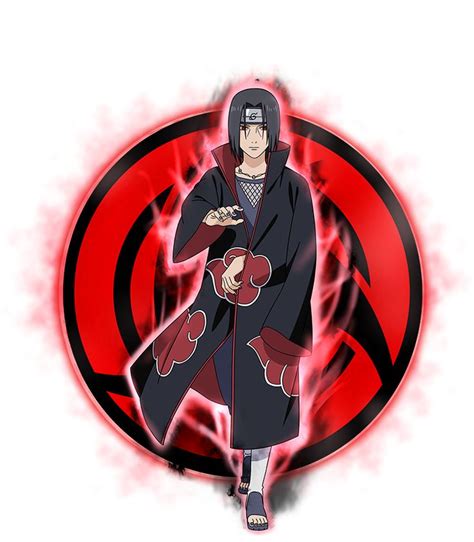 The Character Naruta Is Standing In Front Of A Red And Black Circular