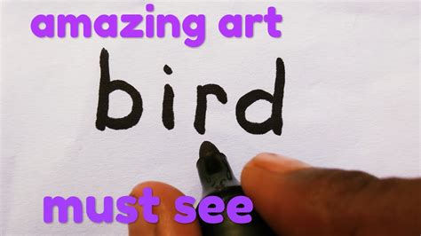 Very Easy How To Turn Word Bird Into A Cartoon For Kids