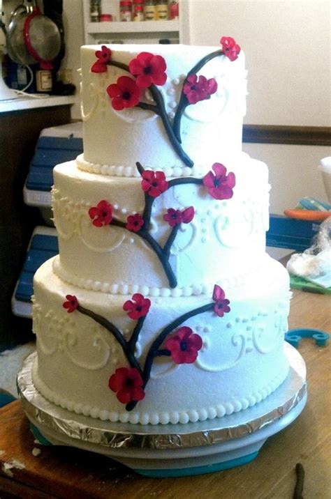 The vows must be specifically tailored to the recipient. Red flower wedding cake — Round Wedding Cakes | Round ...