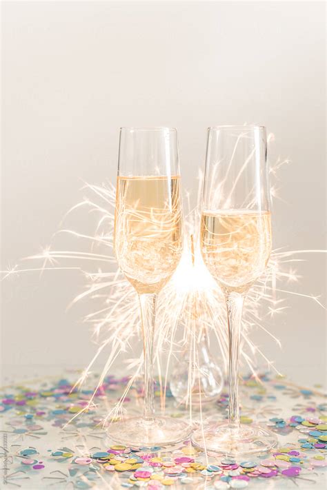 two champagne glasses to celebrate by stocksy contributor skc stocksy