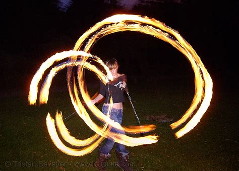 Gina Spinning Double Fire Poi
