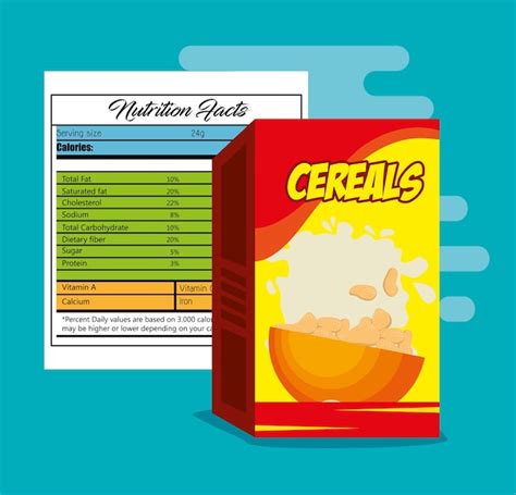 Premium Vector Nutrition Facts Information Label For Cereal Box Package