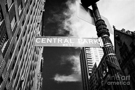 City Brown Street Sign For Central Park West New York City Usa