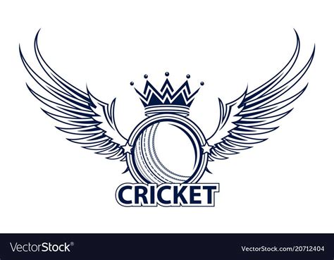 Cricket Sport Logo Vector Image On Vectorstock In 2020 Sports Logo