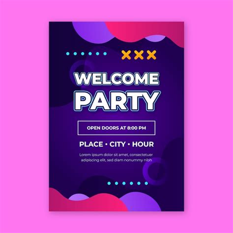 Free Vector Gradient Welcome Party Invitation Template