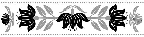 Black Polish Flowers Border Sticker TenStickers