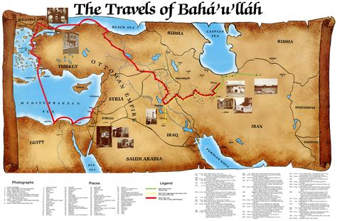 Map of the Travels of Baha'u'llah